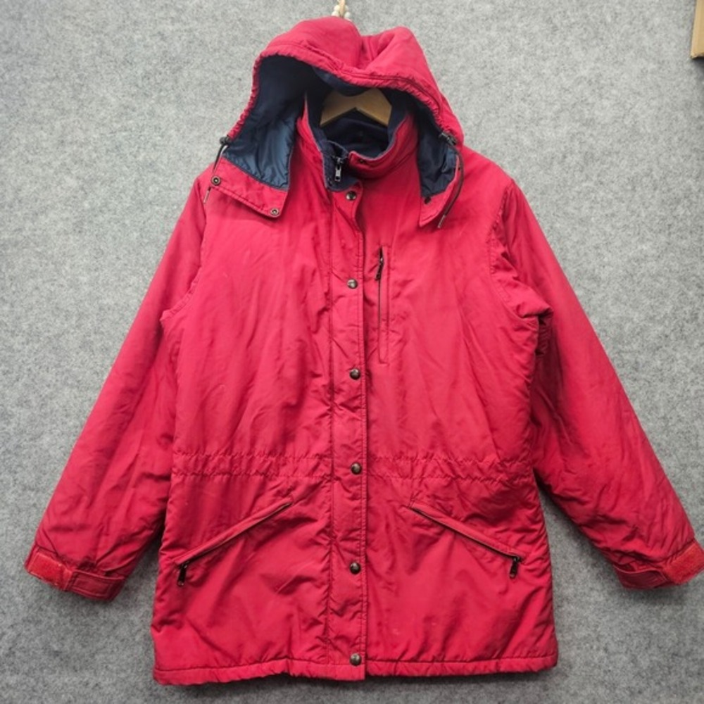 Vintage 90s LL BEAN Parka‎ Womens M Red Hoodie Coat Thinsulate Outdoor Gorp USA